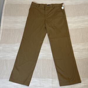 New IZOD Men's American Chino Flat Front Slim 36x32 Wrinkle Free Men's Pants NWT
